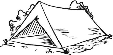 Tent In The Forest  Coloring page