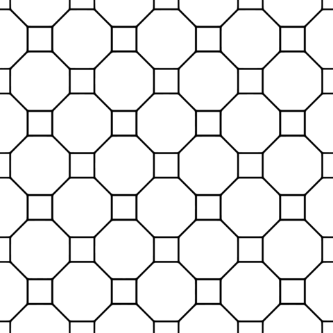 Tessellation with Octagon and Square Coloring page