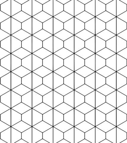 Tessellation with Rhombus and Trapezoid Coloring page