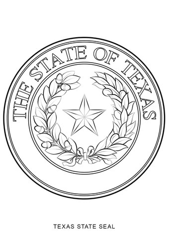 Texas State Seal Coloring page