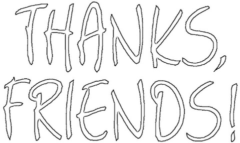 Thanks, Friends!  Coloring page