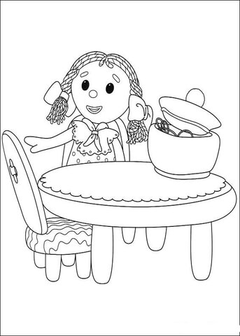 Looby Loo Girl Is Sitting over the table Coloring page