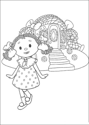 Looby Loo Is Standing In Front Of The House  Coloring page