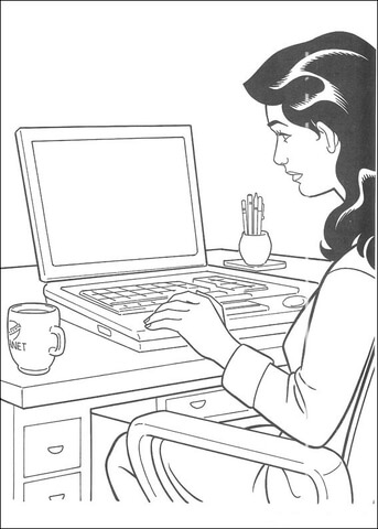 Lois Lane Is Working  Coloring page