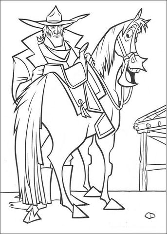 Rico Hunter and his Horse Buck Coloring page