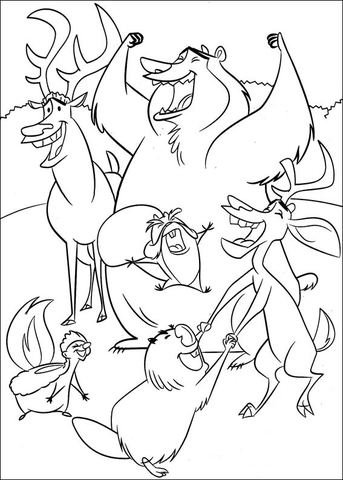 The Animals Have Won the battle against hunters Coloring page