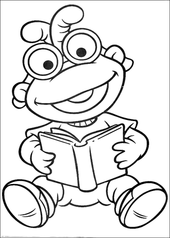 Baby Scooter Is Reading A Book Coloring page