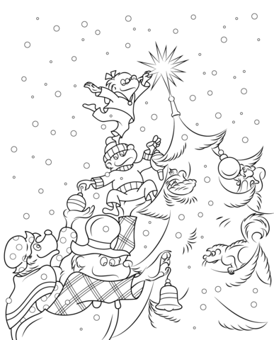 The Berenstain Bears Christmas Tree Coloring page