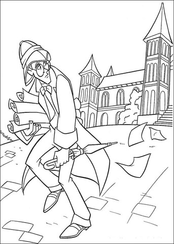 Milo leaves the palace Coloring page