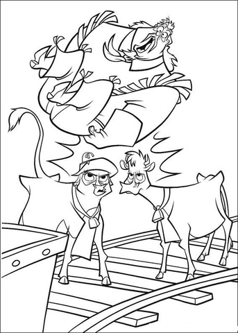 The Cow Kicks Alameda Coloring page
