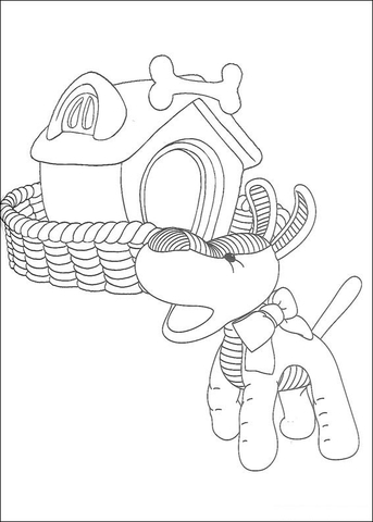 The Dog In Front Of Its House  Coloring page