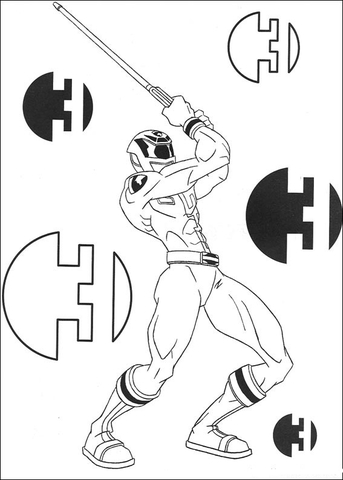 Ninja ranger with a Sword  Coloring page