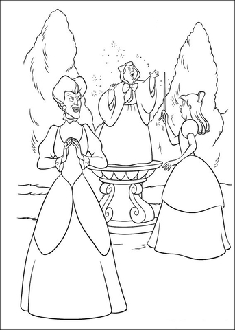 The Fairy Sing A Song For Cinderella  Coloring page