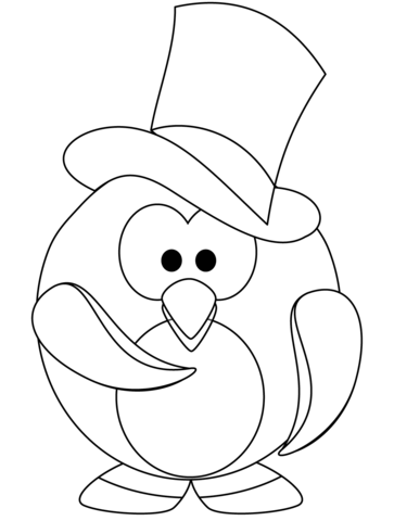 The Gentleman Penguin Coloring page