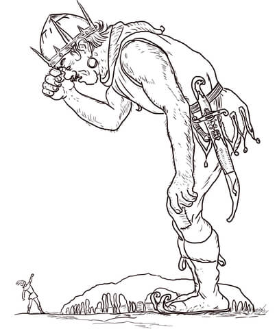 The Giant and Jack Coloring page
