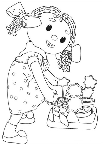 Looby Loo Is Keeping a flower Coloring page