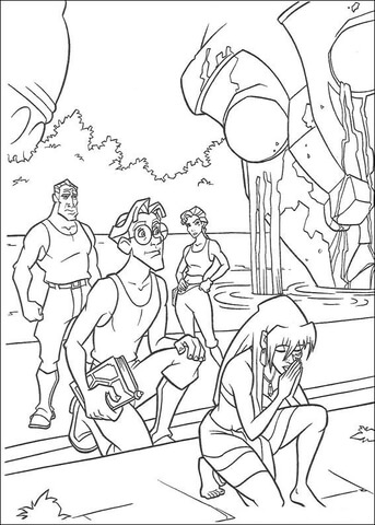 In front of the temple Coloring page