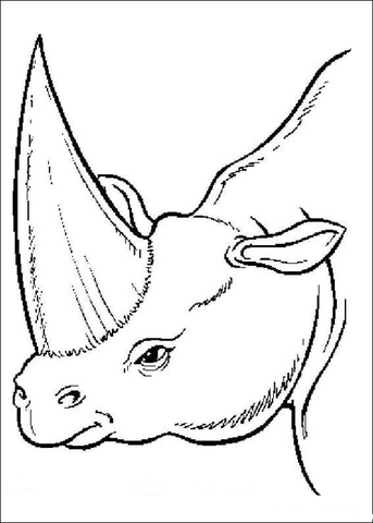 Dinosaur with a horn on head Coloring page