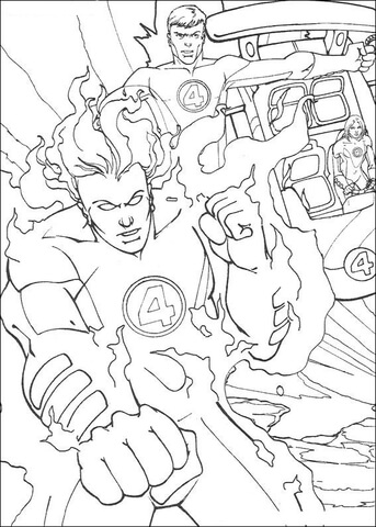 The Human Torch  Coloring page