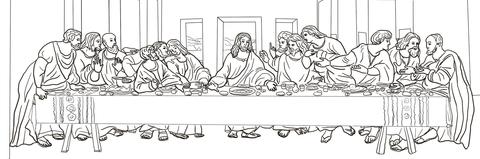 The Last Supper by Leonardo da Vinci Coloring page