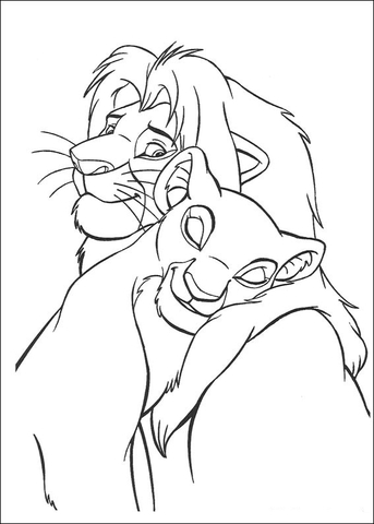 Mufasa lion and Sarabi lioness Coloring page
