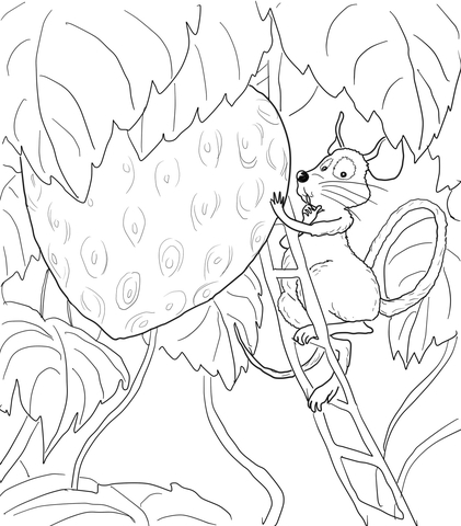 The Little Mouse, the Red Ripe Strawberry, and the Big Hungry Bear Coloring page