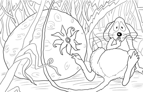 The Little Mouse the Red Ripe Strawberry Coloring page