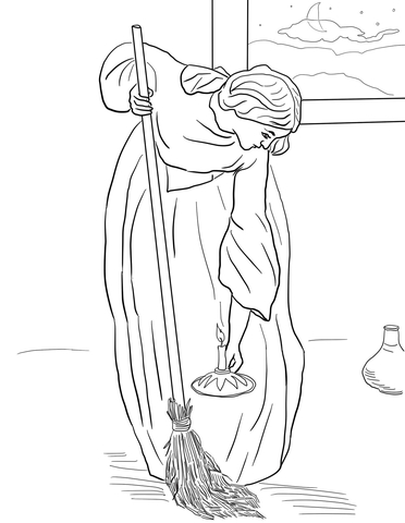 The Lost Coin Parable Coloring page