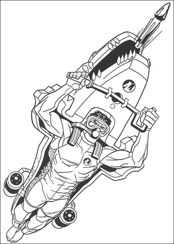 Action Man shooting  Coloring page