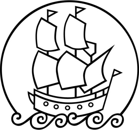 The Mayflower Ship Coloring page