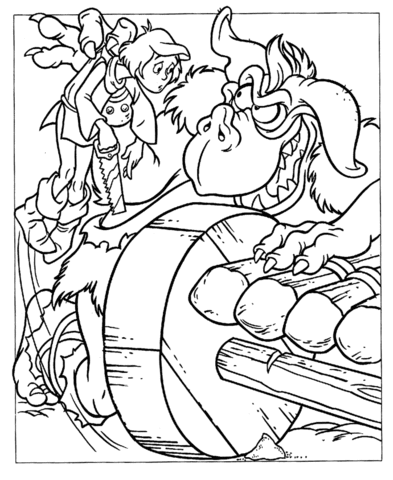 Ogre Tries To Catch Cavin Coloring page