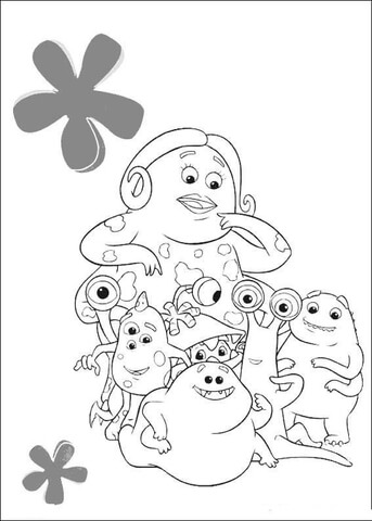 The Growing up monsters  Coloring page
