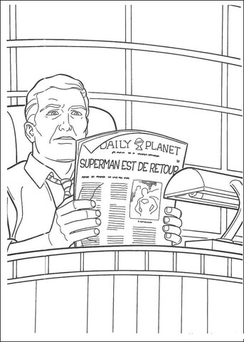 Perry White, Editor-in-chief of the Daily Planet Coloring page