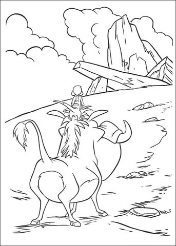 Pumbaa warthog Coloring page