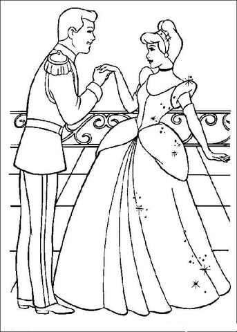 The Prince Likes Cinderella  Coloring page