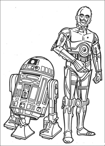 r2d2 and c3po Coloring page