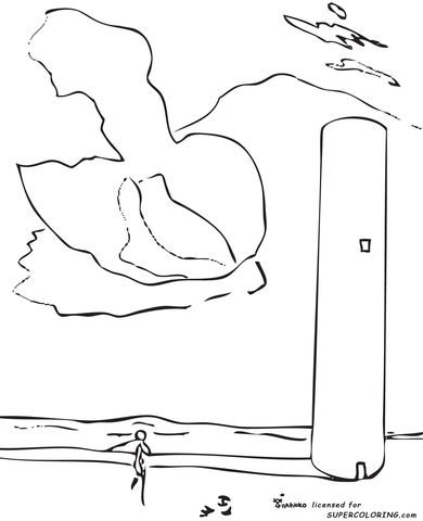 The Tower By Salvador Dali  Coloring page