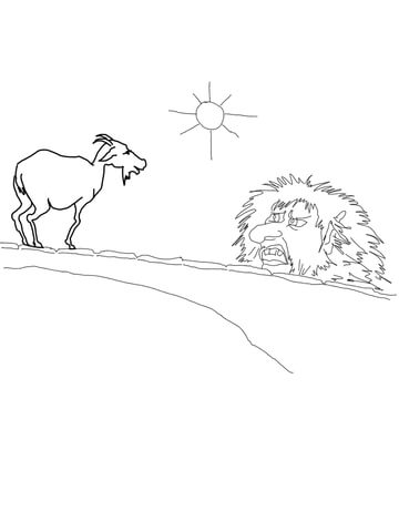 The Middle Billy Goat Speaks to the Troll Coloring page