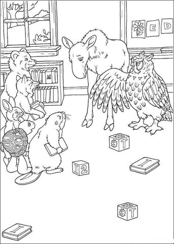 Theacher Teaches His Students  Coloring page