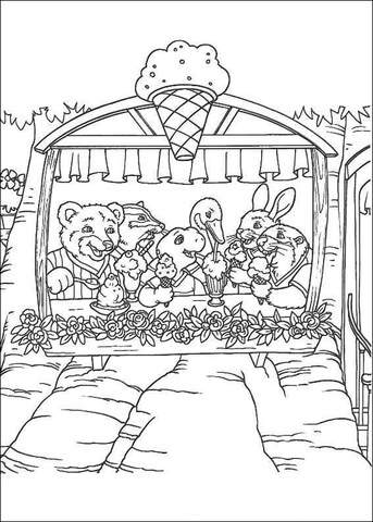 They Are Eating Ice Cream  Coloring page