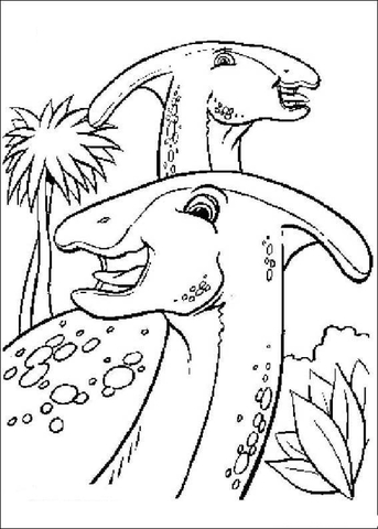 Hadrosaurs, or "duck-bills" Coloring page