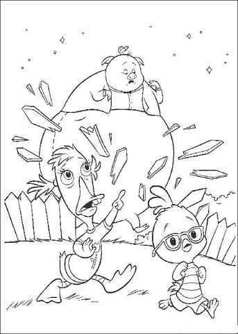 Runt, Abbey and Ace Cluck Coloring page