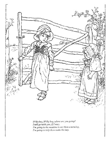 Willy Boy Willy Boy Where are You Going Nursery Rhymes Coloring page