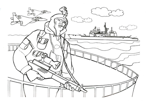 Navy SEALs soldier Coloring page