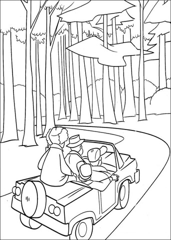 Hunters in the forest Coloring page