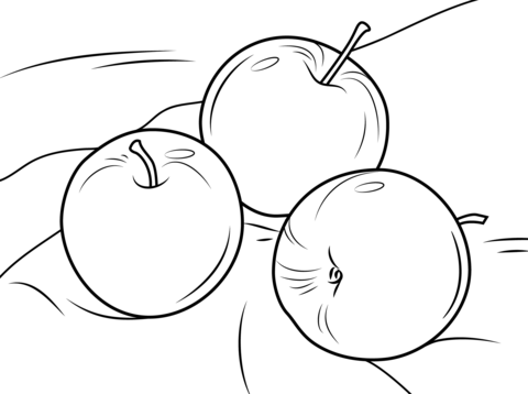 Three Apples Coloring page
