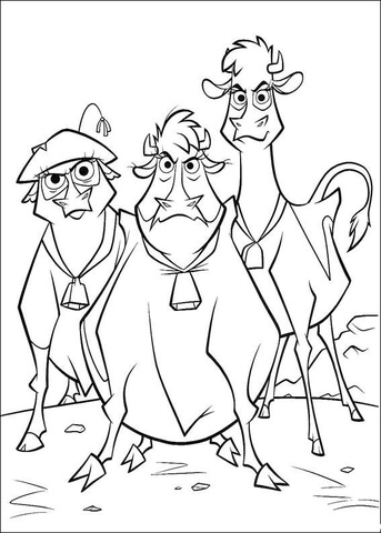 Three Cows Feel Very Angry  Coloring page