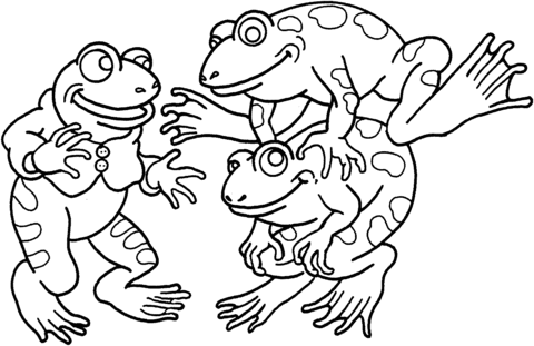 Three Frogs Coloring page