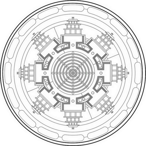 Tibetan Mandala Coloring page