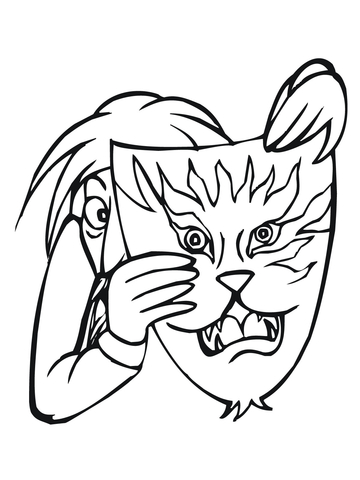 Tiger Mask Coloring page